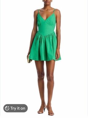 AQUA Green Spaghetti-Strap Mini Dress - Women's